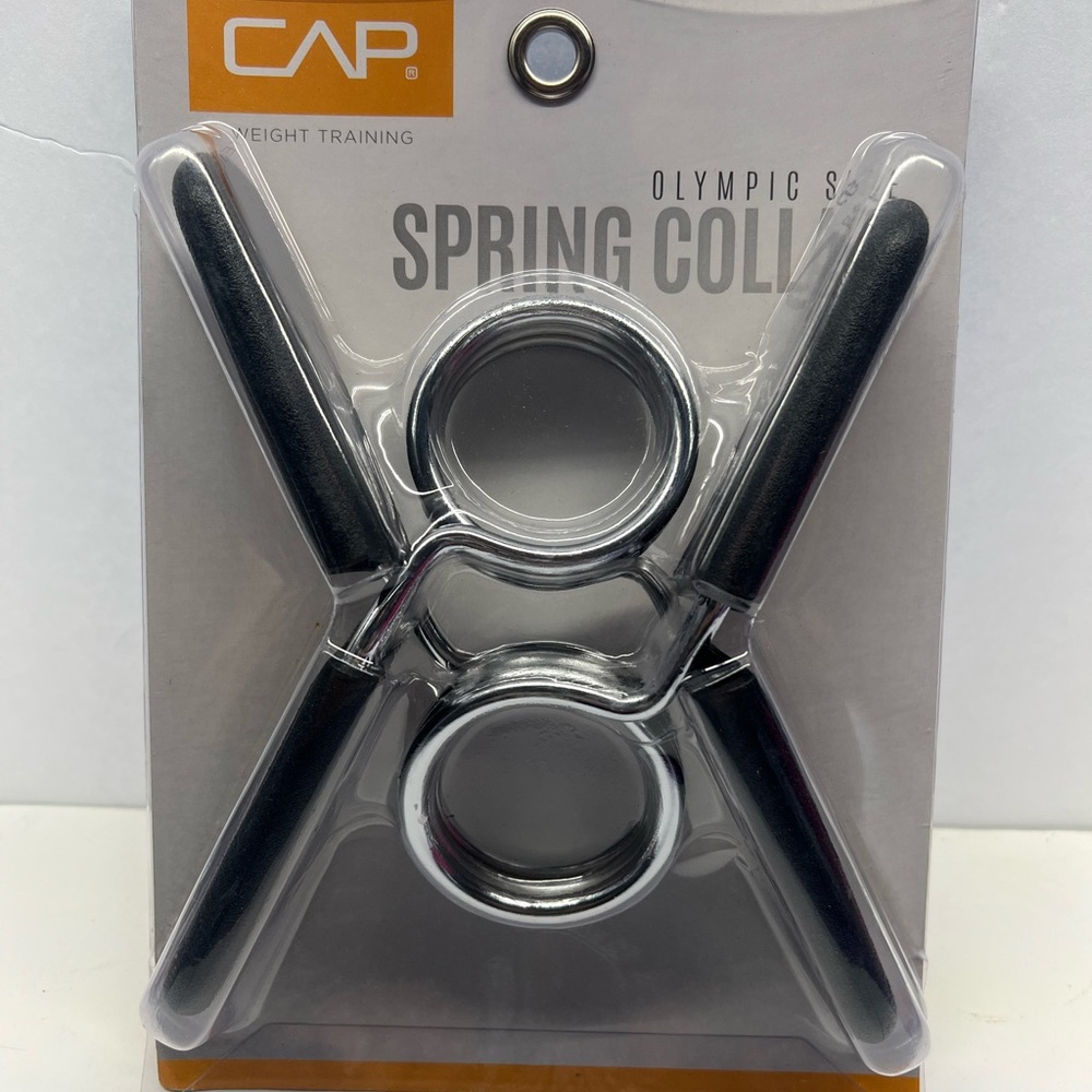 1 Set of New CAP OLYMPIC 2" Spring Clips Weight Bar Collars W/ Rubber Grips New